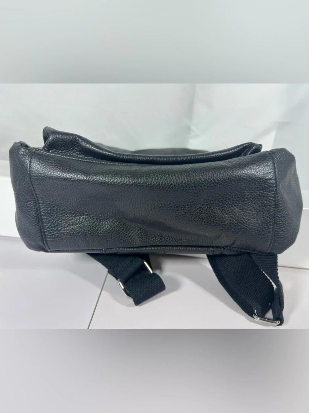 4063: Cole Haan Black Pebbled Leather Backpack